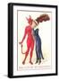 Will You Be My Valentine, Devil and Lady in Tall Hat-null-Framed Art Print