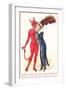 Will You Be My Valentine, Devil and Lady in Tall Hat-null-Framed Art Print