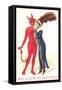 Will You Be My Valentine, Devil and Lady in Tall Hat-null-Framed Stretched Canvas