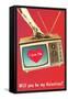 Will You Be My Valentine? Heart on TV-null-Framed Stretched Canvas