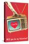 Will You Be My Valentine? Heart on TV-null-Stretched Canvas