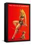 Will You Be My Valentine? Pin-Up on Red-null-Framed Stretched Canvas