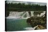 Willamette Falls in Portland - Portland, OR-Lantern Press-Stretched Canvas