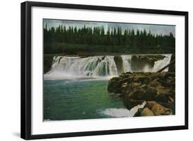 Willamette Falls in Portland - Portland, OR-Lantern Press-Framed Art Print