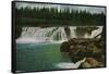 Willamette Falls in Portland - Portland, OR-Lantern Press-Framed Stretched Canvas