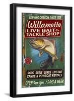 Willamette, Oregon - Tackle Shop Trout Vintage Sign-Lantern Press-Framed Art Print