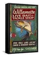 Willamette, Oregon - Tackle Shop Trout Vintage Sign-Lantern Press-Framed Stretched Canvas