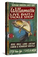 Willamette, Oregon - Tackle Shop Trout Vintage Sign-Lantern Press-Stretched Canvas