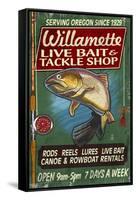 Willamette, Oregon - Tackle Shop Trout Vintage Sign-Lantern Press-Framed Stretched Canvas
