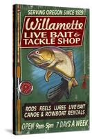 Willamette, Oregon - Tackle Shop Trout Vintage Sign-Lantern Press-Stretched Canvas