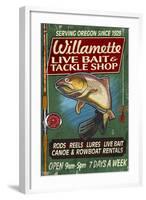 Willamette, Oregon - Tackle Shop Trout Vintage Sign-Lantern Press-Framed Art Print