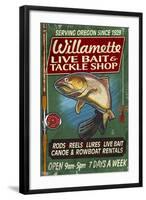 Willamette, Oregon - Tackle Shop Trout Vintage Sign-Lantern Press-Framed Art Print