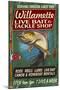 Willamette, Oregon - Tackle Shop Trout Vintage Sign-Lantern Press-Mounted Art Print