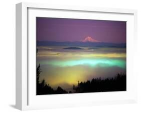 Willamette River Valley in a Fog Cover, Portland, Oregon, USA-Janis Miglavs-Framed Premium Photographic Print