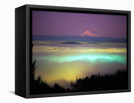 Willamette River Valley in a Fog Cover, Portland, Oregon, USA-Janis Miglavs-Framed Stretched Canvas