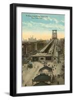 Willamsburg Bridge Approach, New York City-null-Framed Art Print