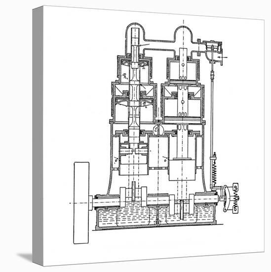 Willans Steam Engine-Mark Sykes-Stretched Canvas