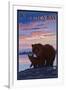 Willapa Bay, Washington - Bear and Cub-Lantern Press-Framed Art Print
