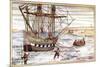 Willem Barents' Ship Among the Arctic Ice, 1594-1597-null-Mounted Giclee Print