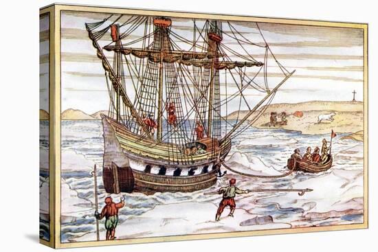 Willem Barents' Ship Among the Arctic Ice, 1594-1597-null-Stretched Canvas