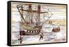 Willem Barents' Ship Among the Arctic Ice, 1594-1597-null-Framed Stretched Canvas
