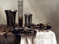Still Life of a Roemer, an Overturned Silver Tazza, a Flute and a Ham, 1643-Willem Claesz. Heda-Giclee Print