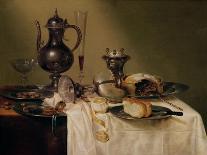 Still Life of a Roemer, an Overturned Silver Tazza, a Flute and a Ham, 1643-Willem Claesz. Heda-Giclee Print