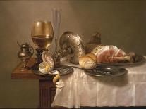 Still Life of a Roemer, an Overturned Silver Tazza, a Flute and a Ham, 1643-Willem Claesz. Heda-Framed Giclee Print