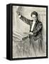Willem Mengelberg conducting with-Therese Schwartze-Framed Stretched Canvas