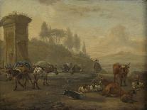 Livestock by a Fountain-Willem Romeyn-Stretched Canvas