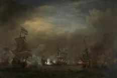 Naval Battle - Michiel Adriaensz De Ruyter and the Duke of York on the Royal Prince-Willem Van De Velde II-Art Print