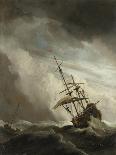Ship on the High Seas Caught by a Squall, (The Gust), C. 1680-Willem van de Velde-Framed Art Print