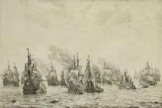 Ships and Militia by a Rocky Shore, C.1680 (Pen and Ink on Prepared Canvas)-Willem Van De Velde the Elder-Giclee Print