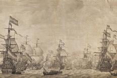 Ships and Militia by a Rocky Shore, C.1680 (Pen and Ink on Prepared Canvas)-Willem Van De Velde the Elder-Mounted Giclee Print