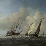 A Dutch Ship, a Yacht and Smaller Vessels in a Breeze, C. 1660-Willem Van De Velde The Younger-Framed Giclee Print