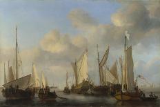 A Dutch Ship, a Yacht and Smaller Vessels in a Breeze, C. 1660-Willem Van De Velde The Younger-Giclee Print