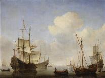 A Dutch Ship, a Yacht and Smaller Vessels in a Breeze, C. 1660-Willem Van De Velde The Younger-Giclee Print