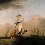 A Dutch Ship, a Yacht and Smaller Vessels in a Breeze, C. 1660-Willem Van De Velde The Younger-Framed Giclee Print