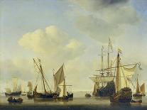 An English Galliot at Anchor with Fishermen laying a Net, 1691-Willem Van De Velde-Framed Stretched Canvas