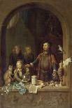 T31553 a Cavalier Standing at a Window Examining a Roemer (Panel)-Willem Van Mieris-Giclee Print