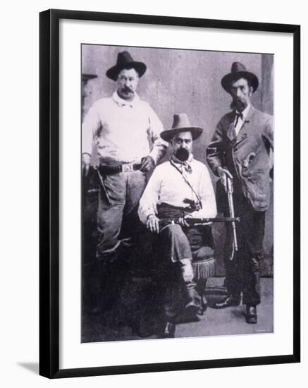 William A. Pinkerton with Special Agents Used For Western Trailing, c.1875-null-Framed Photographic Print