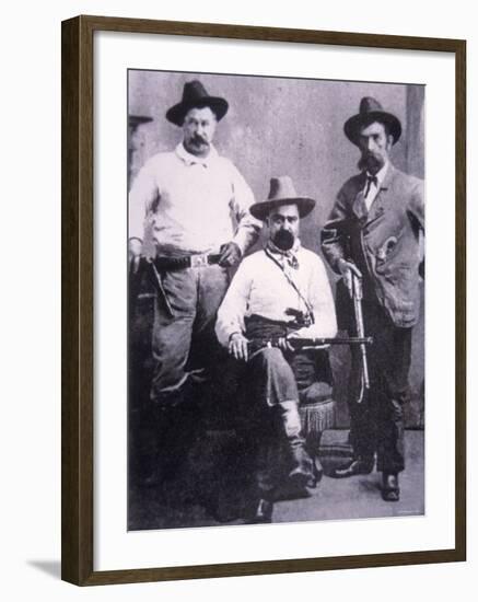 William A. Pinkerton with Special Agents Used For Western Trailing, c.1875-null-Framed Photographic Print