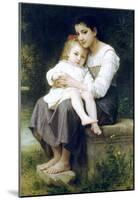 William-Adolphe Bouguereau Big Sis Art Print Poster-null-Mounted Poster