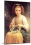 William-Adolphe Bouguereau Child Braiding A Crown Art Print Poster-null-Mounted Poster