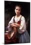 William-Adolphe Bouguereau Gypsy Girl with a Basque Drum Art Print Poster-null-Mounted Poster