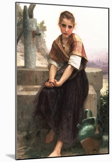 William-Adolphe Bouguereau The Broken Pitcher Art Print Poster-null-Mounted Poster