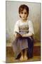 William-Adolphe Bouguereau The Difficult Lesson-William Adolphe Bouguereau-Mounted Art Print