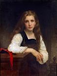 Idle Thoughts (Little Girl Sitting Embroidering); Vaines Pensees (Petite Fille Assise Brodant),…-William Adolphe Bouguereau-Giclee Print
