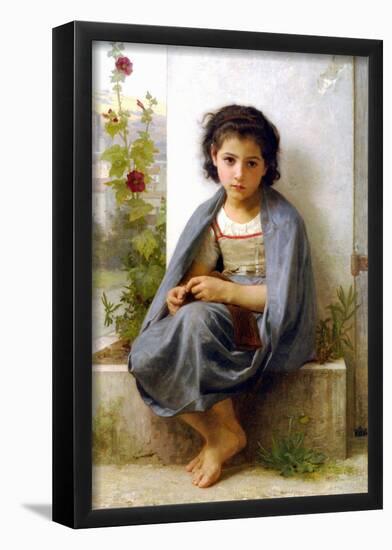 William-Adolphe Bouguereau The Little Knitter Art Print Poster-null-Framed Poster