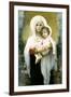 William-Adolphe Bouguereau The Madonna of the Roses-null-Framed Art Print
